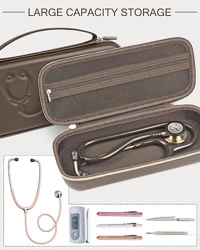 Hard Stethoscope Case for 3M Classic III, Lightweight II S.E, MDF Acoustica Stethoscope, Stethoscopes Carrying Case with Mesh Bag for Nurse Accessories Gauze Penlights Cotton Swabs thumbnail 3