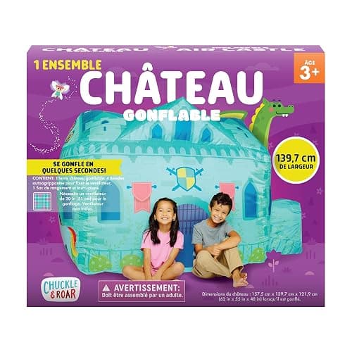 Chuckle & Roar Inflatable Air Castle Play Tent – 4.5 Ft Tall Indoor Inflatable Castle, No Poles Needed, Inflates with Box Fan (Not Included) – Pretend Play Fort for Kids Ages 3+ thumbnail 5