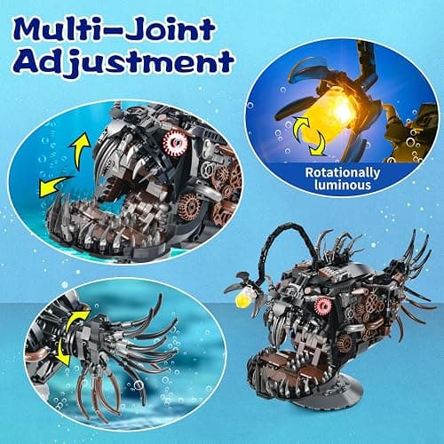 XITALAXU Mechanical Fish Building Sets,Ocean Animal Collection Toy,Adults Home or Office Decor,STEM Building Gift for Teens Boys and Girls 8-14 (1038PCS) thumbnail 3