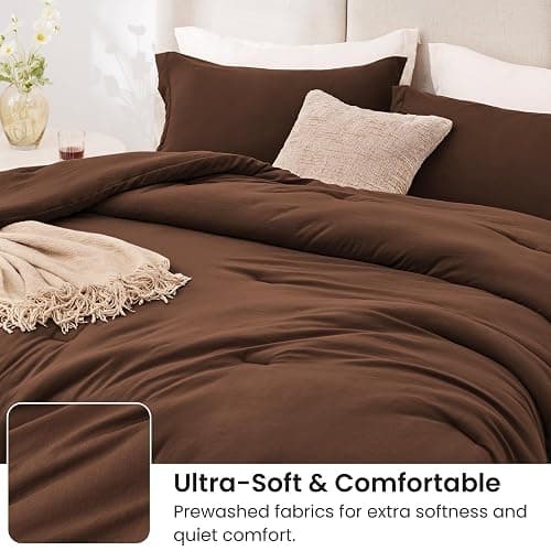 Love's cabin Brown Twin/Twin XL Comforter Set, 2-Piece Prewashed Bed Set with 1 Comforter (66 x 90 in) & 1 Pillowcase, Lightweight & Breathable for All Seasons thumbnail 4