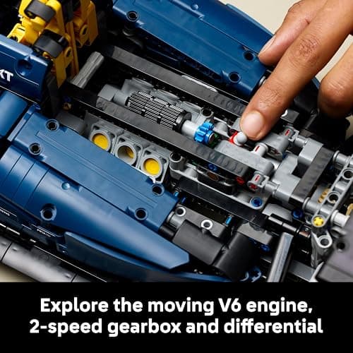 LEGO Technic Oracle Red Bull Racing RB20 F1 Car Model Kit - Collectible Formula 1 Building Set with 1:8 Scale V6 Engine, Gear Box, Steering & DRS - Gift Idea for Adult & Teenage Racing Fans - 42206 thumbnail 5