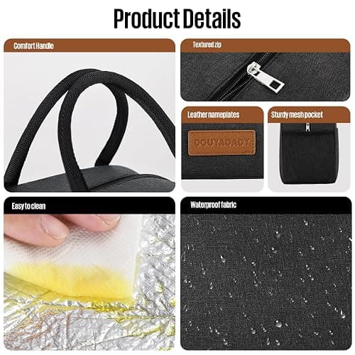 douyadady Lunch Bag Women/Men Lunch Box Women/Men (black) thumbnail 5