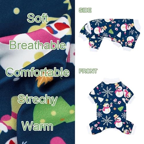 XPUDAC 4 Pack Dog Pajamas for Small Dogs Cats Plaid Dog Clothes Puppy Onesies Pet Christmas Pajamas Puppy Jumpsuits Pet Pjs Shirt Apparel thumbnail 5