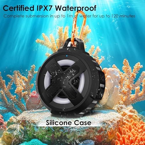 Upgraded, Pro Bike Speaker, with Pro Handlebar Mount, Bluetooth V5.4, IPX7 Waterproof, Silicone Case, Broadcast Navigation,10W Bassup, 15-24H Playtime, Hook, Bicycle, Motorcycle, Bike Accessories thumbnail 2