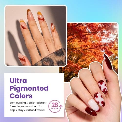 Beetles Winter Gel Nail Polish Set - Vibrarnt Holiday 55 Colors Gel Polish Kit with 5 Bottles Base Glossy Matte Top Coat UV LED Soak off Nail Polish Red Brown Pink Green Blue Christmas Gifts for Women thumbnail 4