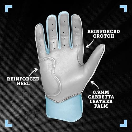 BRUCE BOLT Signature Series Short Cuff Batting Glove - Happ/White - Large thumbnail 3