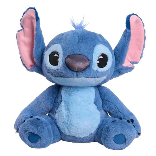 Disney Stitch Live-Action 13-inch Large Plush Stuffed Animal, Soft Toy for Kids, Blue, Alien, Toy for Fans, Girls, Boys, Kids, Ages 2 and Up by Just Play - Image 1