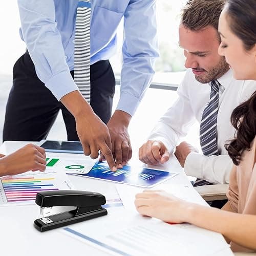 Deli Stapler, Desktop Staplers with 640 Staples, Office Stapler, 25 Sheet Capacity, Black thumbnail 2