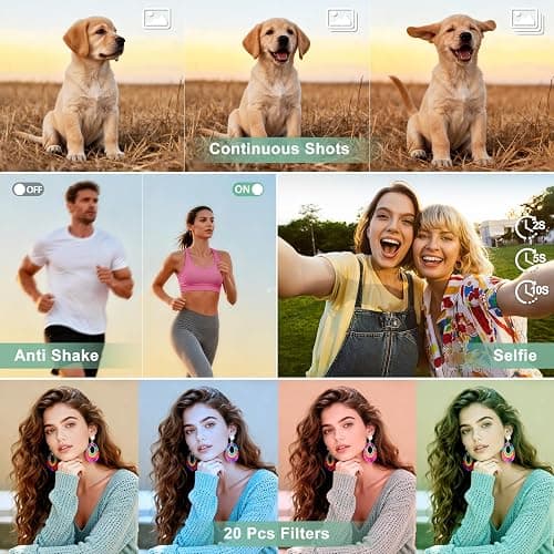 4K Digital Camera for Photography, 48MP Vlogging Camera with Autofocus, Flash, 180° Flip Screen, 16X Zoom, 32GB Card, 2 Batteries & Charger, Compact Travel Camera for Teens, Beginners & YouTube thumbnail 7