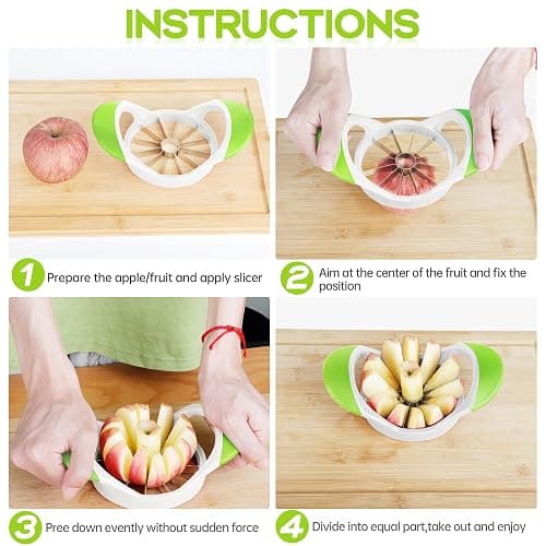 Supercenter Apple Cutter, Apple Corer and Slicer - Stainless Steel Apple Corer - 4.72 Inch Apple Slicer Tool with 12 Super Sharp Blades, lightweight Apple Slicer and Corer with Anti-slip Handle thumbnail 8