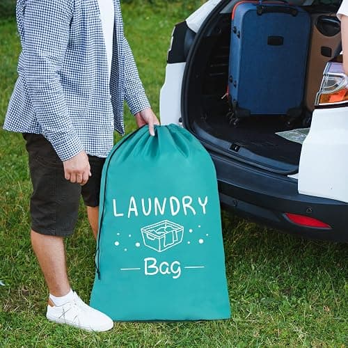 Sylfairy 2 Pack Extra Large Travel Laundry Bag, Dirty Clothes Organizer with Drawstring,Heavy Duty Travel Laundry Bags,Easy Fit a Laundry Hamper Travel Essentials thumbnail 4