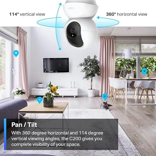 TP-Link Tapo Pan/Tilt Security Camera for Baby Monitor, Pet Camera w/Motion Detection, 1080P, 2-Way Audio, Night Vision, Cloud & SD Card Storage, Works with Alexa & Google Home (Tapo C200) thumbnail 3