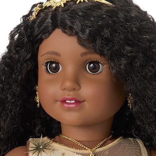 American Girl 2025 Glimmering Gold Holiday Collector Doll, with Brown Eyes, Long Curly Black Hair, Ages 8+ thumbnail 3