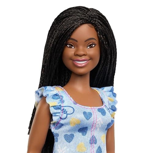 Barbie Fashionistas Doll #229, Doll with Down Syndrome Wearing Heart-Print Dress, Created in Partnership with The National Down Syndrome Society thumbnail 3