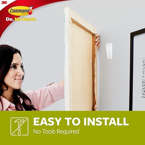 Command Large Canvas Hangers, 3 Canvas Hangers and 4 Command Strips, Damage-Free Hanging Sawtooth Frames, No Tools Wall Hooks for Home Decor, Holds up to 3 lb 18"x24" Canvas thumbnail 4