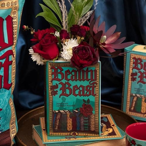Steel Mill & Co Original Large Book-Shaped Decorative Vase, Ceramic Vases for Home Decor, Cute Bookshelf Decor, Unique Vase for Book Lovers, Beauty and the Beast thumbnail 7