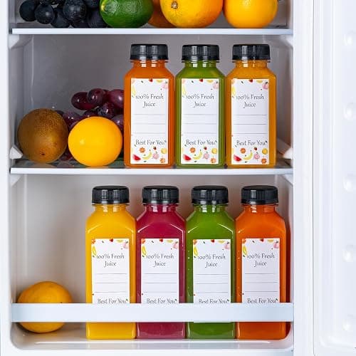 Juice Bottles with Caps 10Pcs 12oz, Plastic Bottleswith Caps, Clear Reusable Water Bottle, Used for Juicing Bottles, Smoothie Bottle, Juice Containers - with 10Pcs Labels & Bottle Brush thumbnail 2