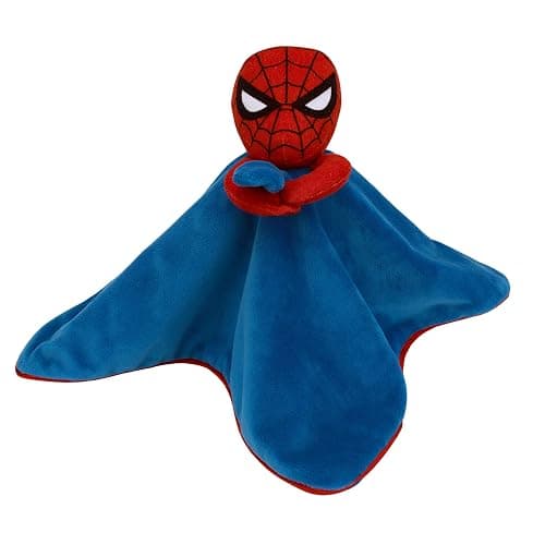 Marvel Spiderman Blue and Red Super Soft Security Baby Blanket - Image 1