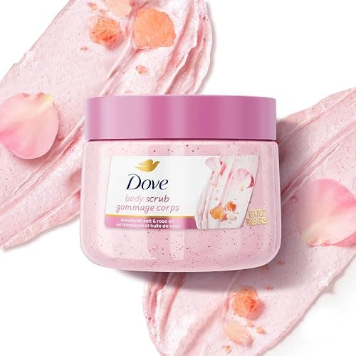 Dove pH Balanced Body Scrub, with Naturally-Derived and Sulfate-Free Cleansers, Himalayan Salt & Rose Oil, 425 g thumbnail 7