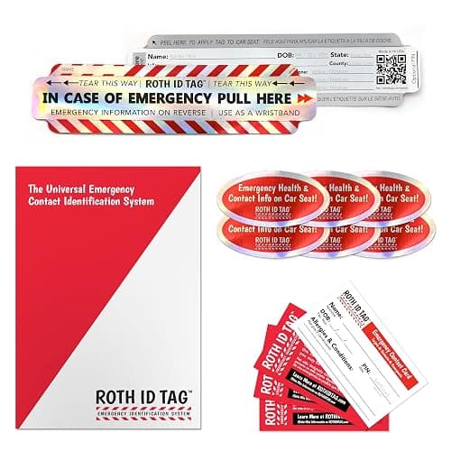Family ROTH ID TAG™ Kit | Emergency Contact Identification System for Car Seats, Strollers, Wheelchairs, Walkers, and More! thumbnail 4