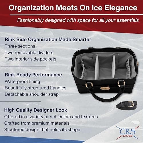 CRS Cross Rink Side Tote. Ice Skating Accessory Bag-Figure Skating, Roller, Inline Skaters, Dance, Cheer.Organizes Guards Water Bottle Phone thumbnail 4