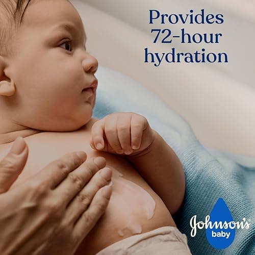 Johnson's Baby lotion with coconut oil, aloe vera & vitamin b5, 72 hour hydration, gentle baby moisturizer, hypoallergenic, safe for newborns, helps protect from dryness, 27.1 fl oz thumbnail 4