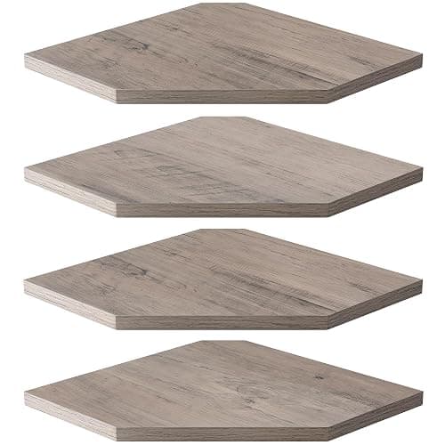 Realgulf Corner Shelves 4-Pack for Bathroom & Kitchen, Space-Saving Floating Corner Wall Shelf with Easy Installation- Grey - Image 1