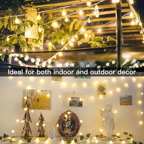 suddus String Lights for Bedroom, 33ft 100 Led Connectable Globe String Lights Indoor, Hanging Fairy Lights Plug in with Remote for Room, Dorm, Outdoor, Christmas Tree Decor, Thanksgiving, Warm White thumbnail 9