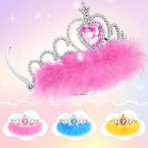 Princess Dress Up Shoes Set, Girls Role Play Dress Up Toys,Toddler Pretend Play Crown Kit Gift Set for Little Girls Aged 3-6 Years Old thumbnail 3