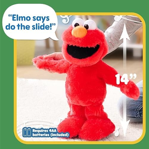 Sesame Street Elmo Slide Singing and Dancing 14-inch Plush, Pretend Play, Interactive Toy, Kids Toys for Ages 2 Up by Just Play - Large thumbnail 3