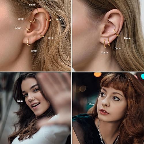 Gold Surgical Steel Nose Ring Set thumbnail 6