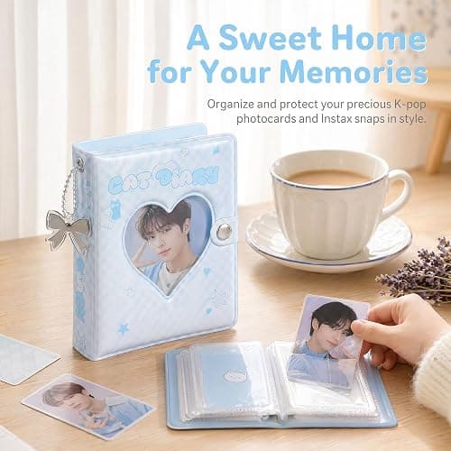2Pcs Photocard Binder Katseye Photocards Photocard Holder Kpop Photocard Binder Pocket Card Binder Small Photo Album for Travel Ticket Pokemon Card Kpop Card Collection Daily Use thumbnail 6