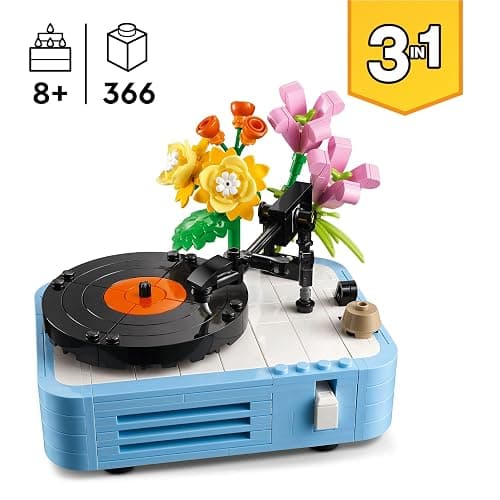 LEGO Creator 3-en-1 Le Tourne-Disque et Ses Fleurs - Jeu de Construction avec Plantes - Se transforme en Radio ou Micro - Jouet sur la Musique pour garçons ou Filles dès 8 Ans - Cadeau Original 31172 thumbnail 2