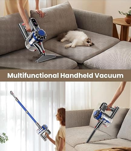 KARDV Cordless Vacuum Cleaner, 500W/40Kpa Vacuum Cleaners for Home, 60Mins Stick Vacuum with LED Display, Anti-Tangle & Wall Mount Charging, 8 in 1 Lightweight Vacuum for Hard Floors Carpet Pet Hair thumbnail 7