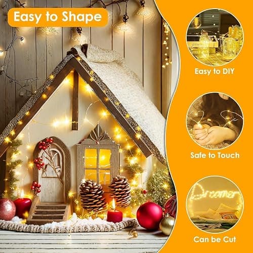 66Ft 200LED Fairy Lights Plug in with Remote, Waterproof String Lights Outdoor & Indoor 8 Modes with Timer, LED Twinkle Lights for Girl's Room Garden Patio Halloween Christmas Decorations (Warm White) thumbnail 5