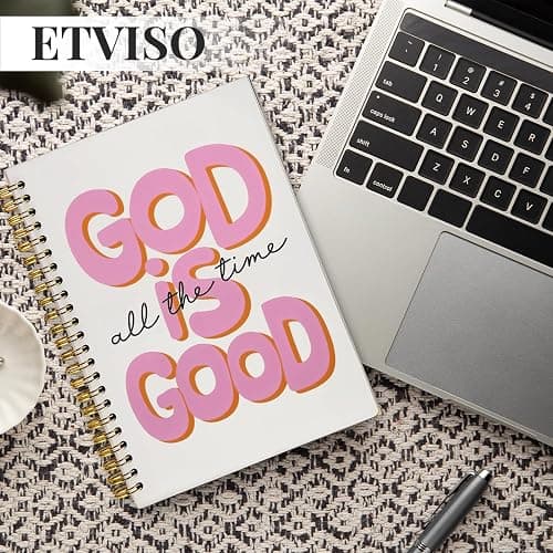 ETVISO Pink Bible Journal Notebook for Women, Inspirational Christian Gifts for Women, Prayer Bible Supplies Journal, Church Notes Notebook, Cute Preppy Aesthetic Hardcover Spiral Notebooks 5.5x8.3 thumbnail 7