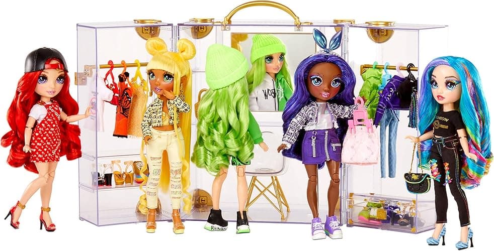 Rainbow High Deluxe Fashion Closet for 400+ Looks. Portable Clear Acrylic Playset Features 31+ Designer Doll Clothing & Accessories, Gift for Kids & Collectors, Toys for Kids Ages 6 7 8+ to 12 Years thumbnail 7