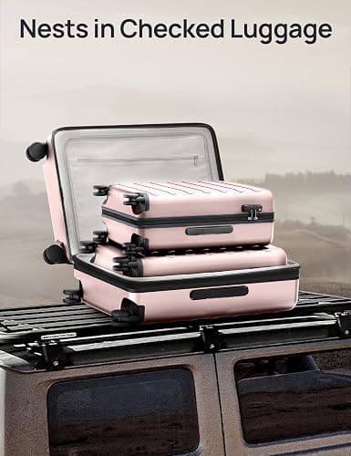 NINETYGO Carry On Luggage 22x14x9 Airline Approved, 20 Inch Luggage with Smooth Spinner Wheels, Expandable, Hard Shell PC Suitcase, Lightweight Travel Luggage, TSA Approved (Pink, Rhine Max) thumbnail 7