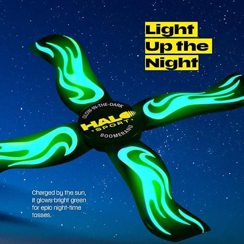 Boomerang for Kids & Adults - Boy Gifts 8-12 - Glow-in-the-Dark (Green) | 8 9 10 11 12 Year Old Boy Gift - Sports and Outdoor Toys for Kids 8-12 - Boys Birthday Gifts Ages 8-10 - Outside Fun Toy thumbnail 2