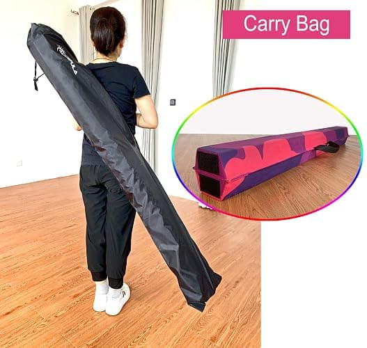 MARFULA 6 FT / 8 FT / 9 FT Folding Gymnastics Beam Foam Balance Floor Beam - Extra Firm - Suede Cover - Anti Slip Bottom with Carry Bag for Kids/Adults Home Use thumbnail 5