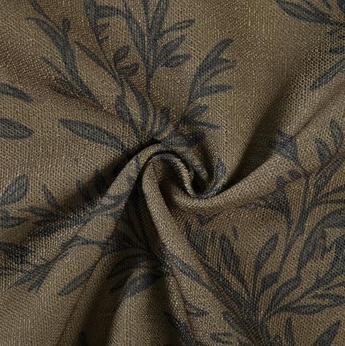 TWOPAGES Pinch Pleated Floral Curtain 90 Inch Long Light Filtering Privacy Drape Linen Textured Printed Curtain for Kitchen Bathroom (Bronze, 40W x 90L Inches, 1 Panel) thumbnail 7