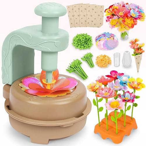 Fabric Flower Bouquets Toys, DIY Craft Kits Toys for Kids - Flowers Market Toy, Build Your Flower Bouquet, Arts & Crafts for 4 5 6 7 8 Year Toddler Girl, Educational Activity Preschool B-Day Gifts - Image 1
