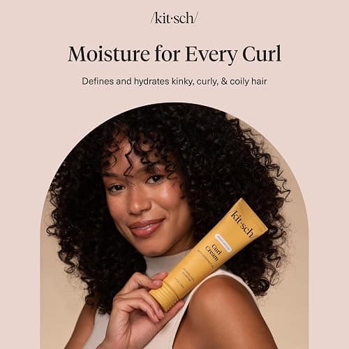 Kitsch Moisturizing Curl Cream for Curly Hair – Lightweight Curly Hair Products for Men & Women | Defines Curls, Controls Frizz & Boosts Shine | Hydrating Curling Cream thumbnail 9