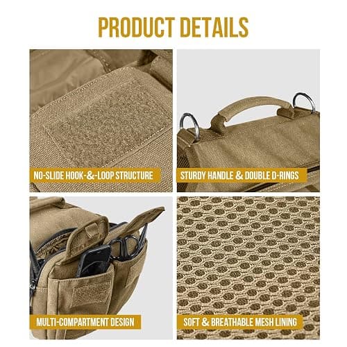 ONETIGRIS Dog Hiking Backpack, Dog Pack for Medium Large Dogs, HOPPY CAMPER 3.0 Dogs Saddle Bag Harness Outdoor Hiking (M, Brown) thumbnail 4