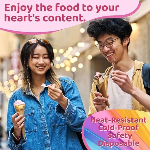 Mini Spoons - 100PCS Tasting Spoons Plastic Disposable Cutlery Small Spoon For Tasting Ice Cream Cake Jelly Pie Yogurt Dessert For Party Celebrations Multi-Color thumbnail 5