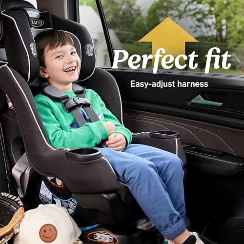 Graco Extend2Fit Convertible Baby Car Seat, Rear and Forward Facing, Adjustable Extension Panel for Extra Legroom, Gotham thumbnail 5