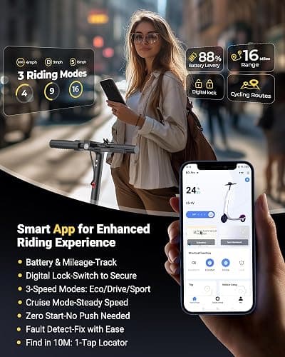 MAXSHOT Electric Scooter for Adults, 8.5/10/14" Tires, 19/22Mph, 350W/500W Motor, 21-28 Miles Range, Folding E-Scooter with Dual Suspension,APP(V1/SPRO/MAX/PRO/X1/X1PRO/PR) thumbnail 2