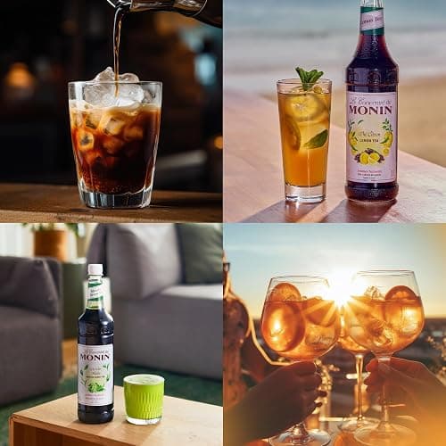 Monin Premium Vanilla Sugar Free Syrup 1L For Coffee And Cocktails. Vegan-Friendly, Allergen-Free, 100 Percent Natural Flavours And Colourings. Sugar-Free Vanilla Coffee Syrup | Vegan Friendly, also cocktails, same great taste with no added sugar, 100% natural flavours and colourings, latte creation thumbnail 7