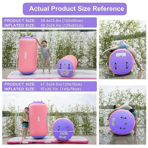 AWSUM Gymnastics Barrel Tumbling Equipment Air Roller Training Inflatable Back Handspring Trainer for Octagon Tumble Mat Gym Cheerleading Home Use 1 PCS，No Electric Pump thumbnail 3