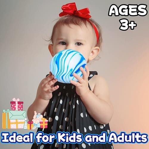 Giant Stress Balls for Kids and Adults - Jumbo Dough Balls Squishy Fidget Toy - Pull, Stretch and Squeeze Stress Ball Squishy Toys, Soft Dough Ball for Relax, Focus, Anxiety Relief (Blue) thumbnail 5